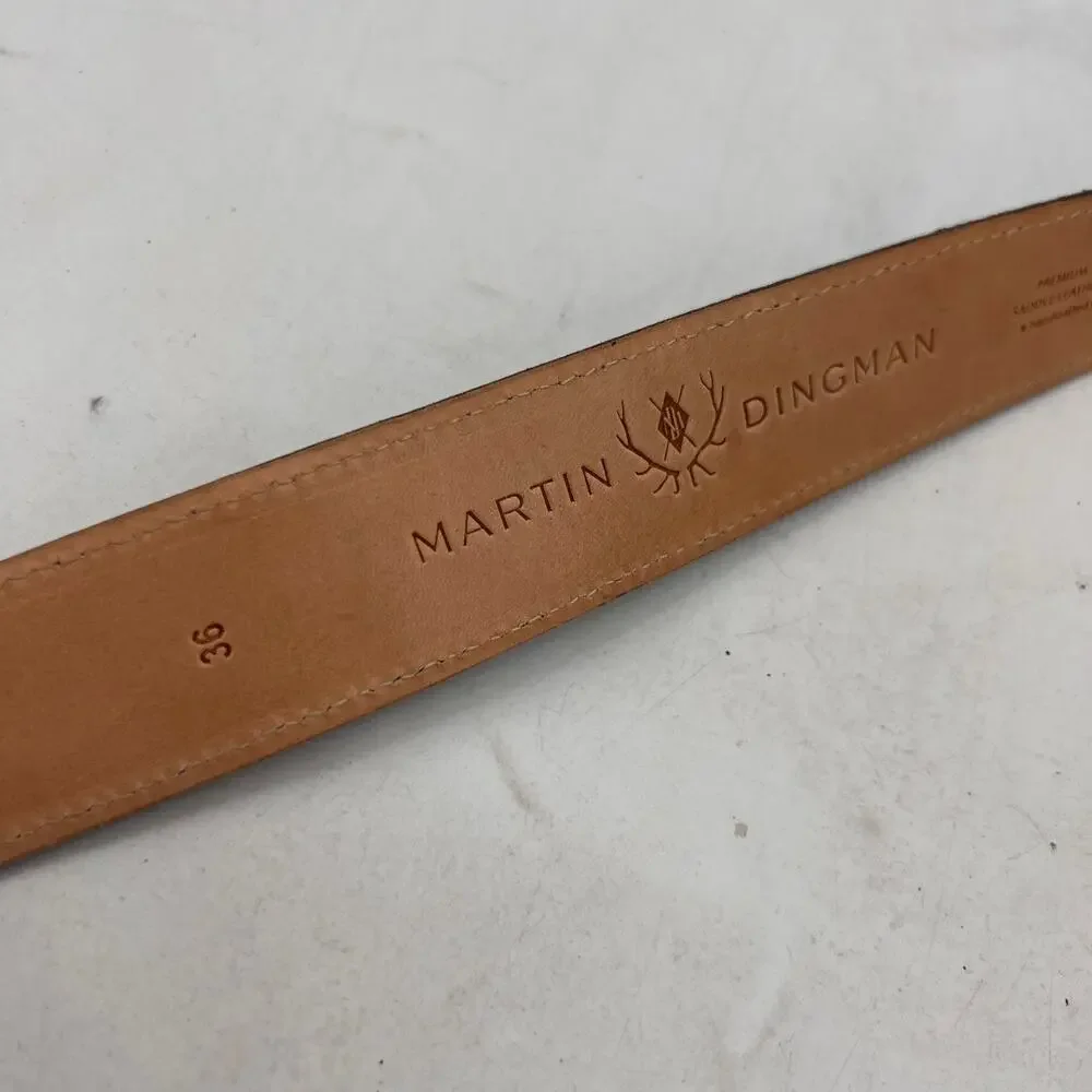 Martin Dingman Belt Mens 36 Chalkboard Suede Saddle Leather Lining Made in USA